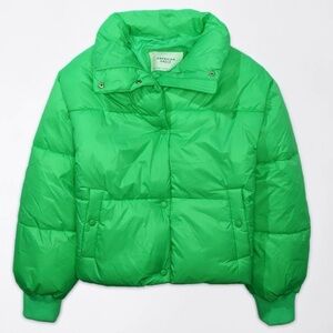 American Eagle Outfitters Bright Green Puffer Jacket